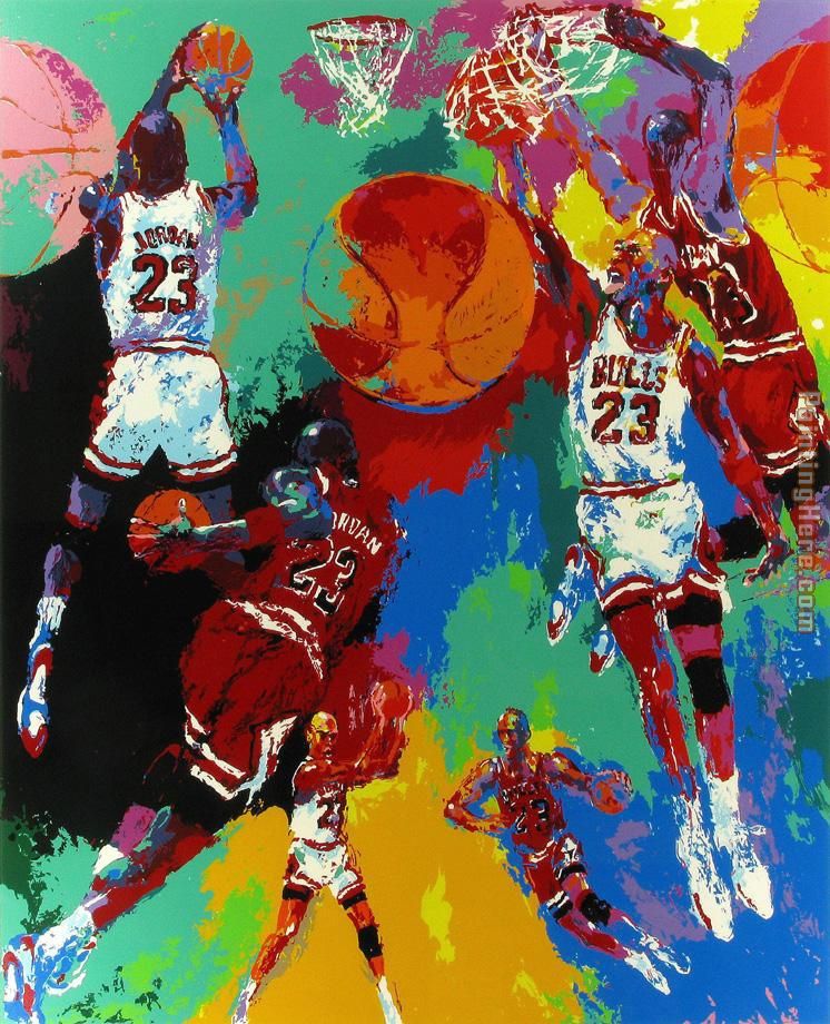 Leroy Neiman - Leroy Neiman Michael Jordan Painting
